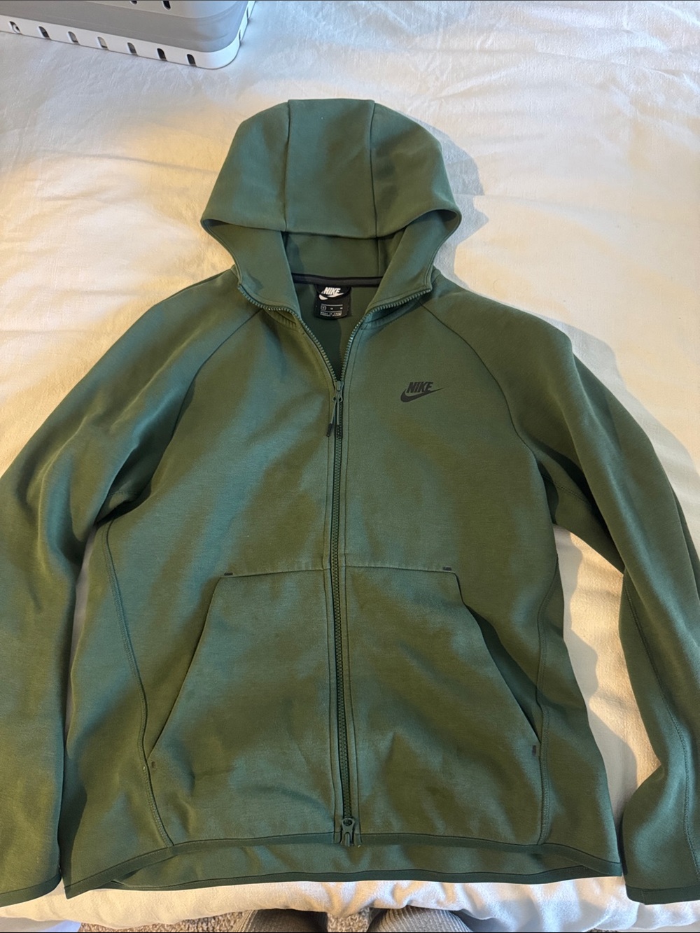 Nike Tech Fleece Full Zip Hoodie Olive Green